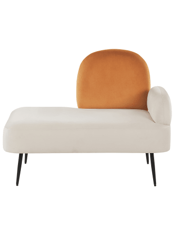 Beliani Chaiselongue ARCEY in Orange/Weiß - (W) 76 x (H) 100 x (L) 120 cm