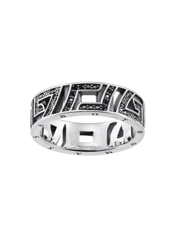 Thomas Sabo Ring "Asiatische Ornamente schwarz" in Silber