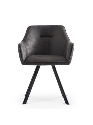 B&D Home 2er-Set: Esszimmerstuhl CYRUS in Anthrazit - (B)56 x (H)80 x (T)60 cm