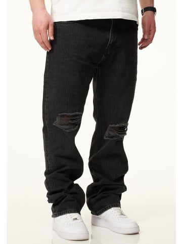 DAILY COTTON Jeans - DCPARADERA Lange Hose Ripped Straight-Fit in Washed Black