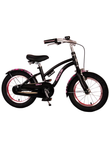 Volare Kinderfahrrad Miracle Cruiser Mädchen 14 Zoll Kinderrad Mattschwarz 4 Jahre