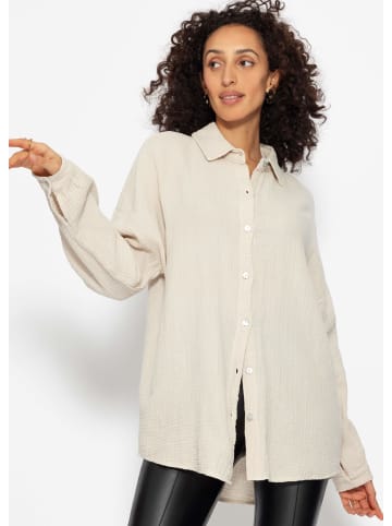 SASSYCLASSY Musselin Bluse im Regular Fit in Beige
