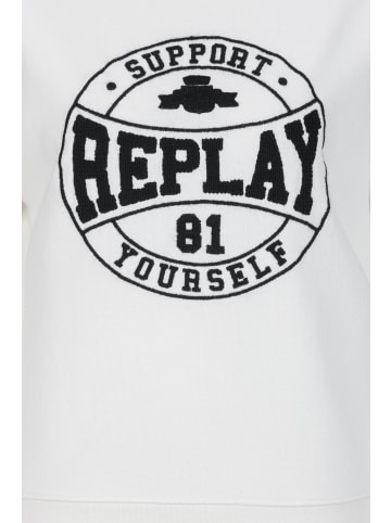 Replay Sweatshirt - College Stickerei in weiß