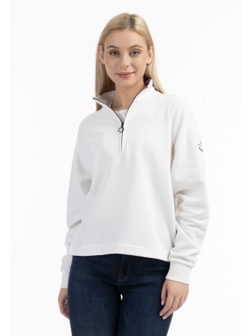 DreiMaster Maritim Sweatshirt-Troyer in Weiss