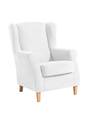 58 aufm Kessel OHRENSESSEL Karlen Bezug Veloursstoff Buche natur / creme