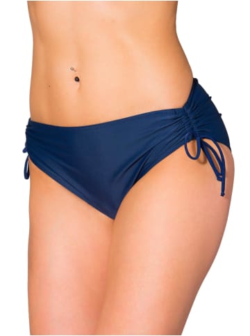 Aquarti Aquarti Damen Bikinihose mit Raffung und Schnüren in dunkelblau