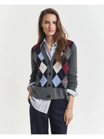 Gant Strickjacke in anthrazit mehrfarbig - 0001