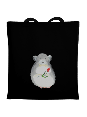 Mr. & Mrs. Panda Tragetasche Chinchilla Blume mit Spruch in Schwarz