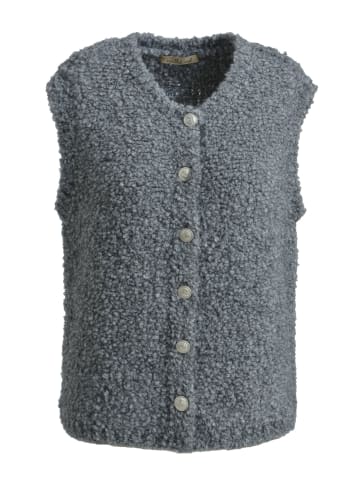 Smith&Soul Bouclé Knit Vest with Buttons in Grey Melange