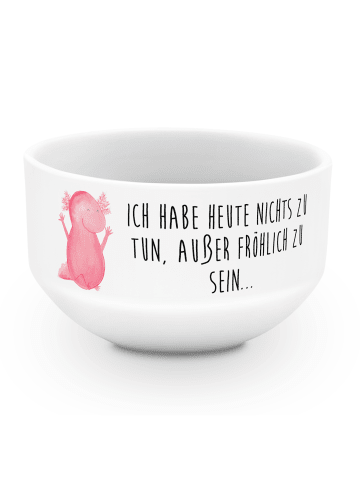 Mr. & Mrs. Panda Müslischale Axolotl Hurra mit Spruch in Weiß