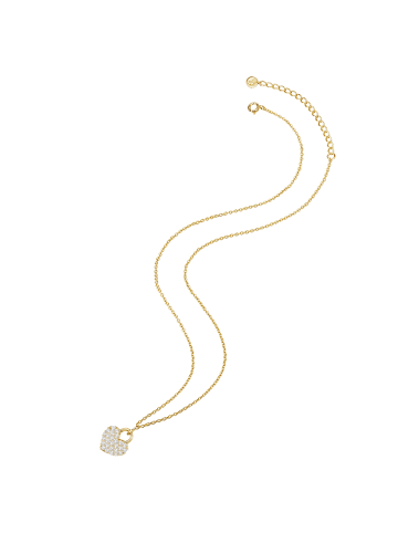 Glanzstücke München Halskette Herz Sterling Silber Zirkonia in gelbgold