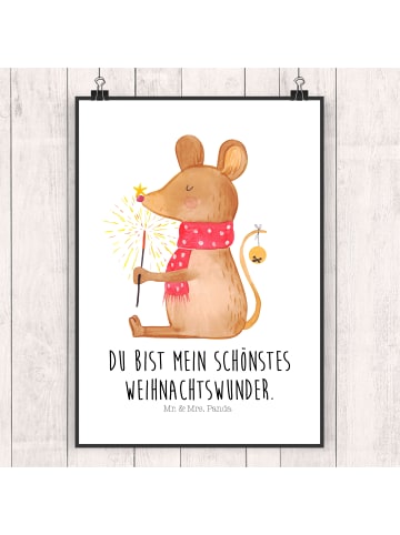 Mr. & Mrs. Panda Bild Maus Weihnachten mit Spruch in Weiß