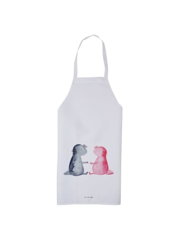 Mr. & Mrs. Panda Schürze Axolotl Liebe ohne Spruch in Weiß