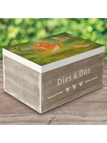 Mr. & Mrs. Panda Geschenkbox Rotkehlchen Federn Design ohne Spruch in Weiß