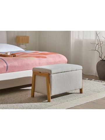 Beliani Bettbank EDLAND in Beige/Braun - (W) 75 x (H) 44 x (L) 43 cm