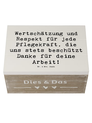 Mr. & Mrs. Panda Erinnerungsbox Spruch Pflegekraft Wertschätzung... in Weiß