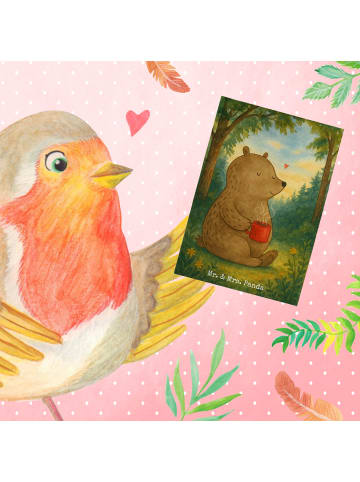 Mr. & Mrs. Panda Klappkarte Bär Kaffee Design ohne Spruch in Weiß