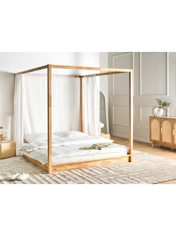 Beliani Doppelbett HERLIERE in Braun - (W) 192 x (H) 195 x (L) 212 cm