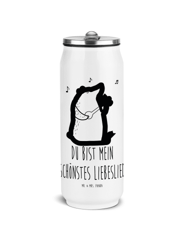 Mr. & Mrs. Panda Wasserflasche Bär Lied mit Spruch in Weiß