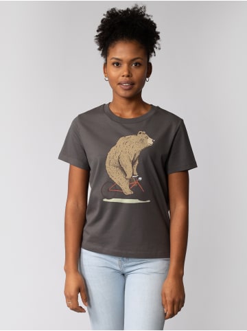 wat? Apparel T-Shirt Fahrradbär in Grau