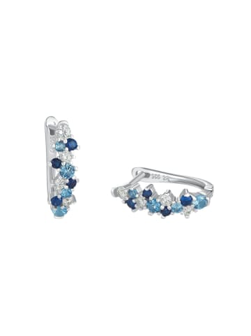 Amor Creolen Silber 925, rhodiniert in blau