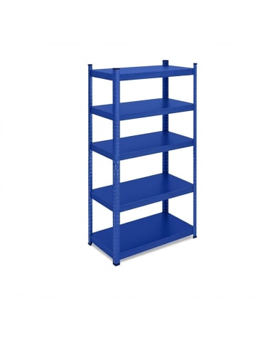 relaxdays 2 x Schwerlastregal in Blau - (B)75 x (H)150 x (T)30 cm