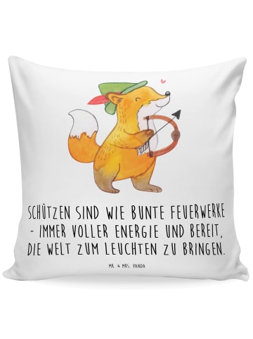 Mr. & Mrs. Panda Sofa Kissen Schütze Astrologie mit Spruch in Weiß