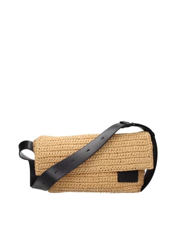 Jil Sander Beige Raffia Umhängetasche