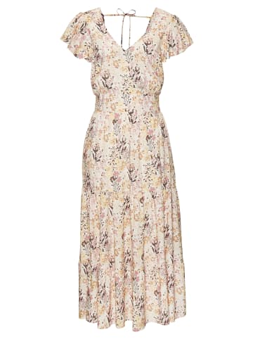 Vivance Midikleid in beige-braun-koralle bedruckt