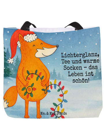 Mr. & Mrs. Panda Henkeltasche Fuchs Weihnachten Design mit Spruch in Weiß