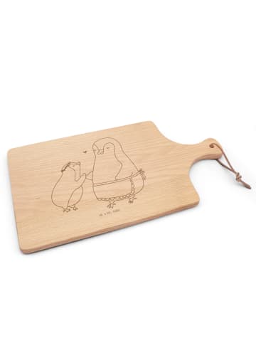 Mr. & Mrs. Panda Frühstücksbrett Pinguin mit Kind ohne Spruch in Transparent