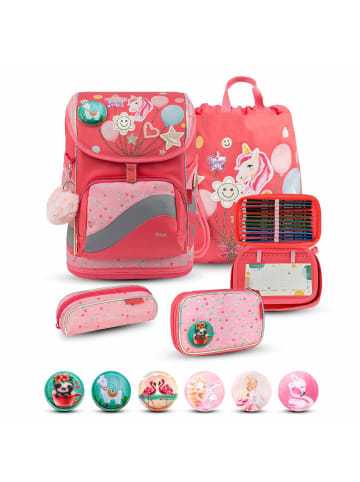 Belmil Rucksack Smarty Plus Premium Schulranzen Set 5-t. Rose Quartz Tasche 7 Jahre