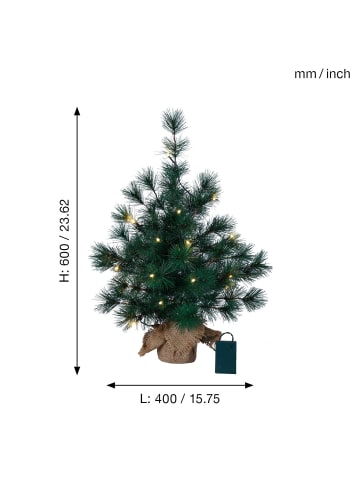 STAR Trading LED Weihnachtsbaum Furu 60cm in Silber