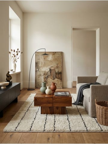 KADIMA DESIGN Couchtisch 57,5x57,5x30 cm Massivholz Sofatisch Quadratisch,
