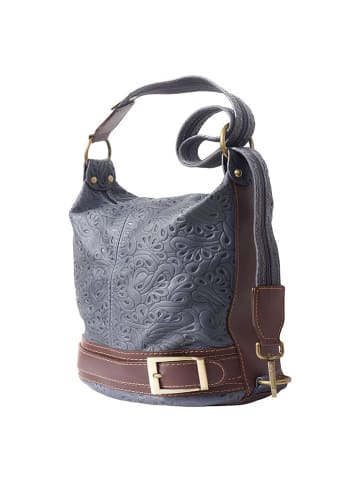 Florence Florence Schultertasche, Cityrucksack Leder grau, braun ca. 23cm