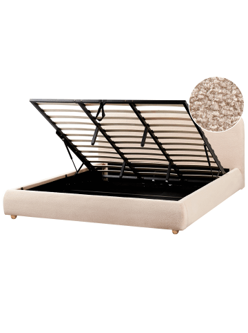 Beliani 2-tlg Doppelbett BLAGNAC in Beige