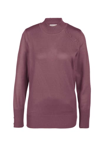 GOLDNER Kurzgröße:  Kurzgröße - Pflegeleichter Pullover mit Stehbundkragen in cassis