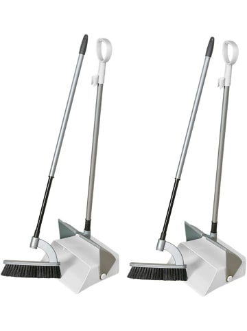 Novaliv Novaliv 2X Standkehrgarnitur Combi - ergonomisches Design Kehrbesen mi in Weiß