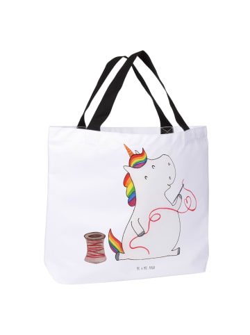 Mr. & Mrs. Panda Tote Bag Einhorn Näherin ohne Spruch in Weiß
