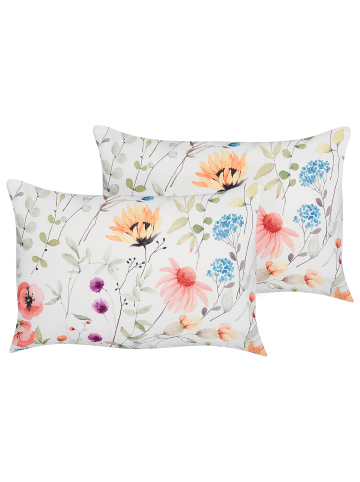 Beliani 2er-Set Gartenkissen MONESI in Bunt/Weiß