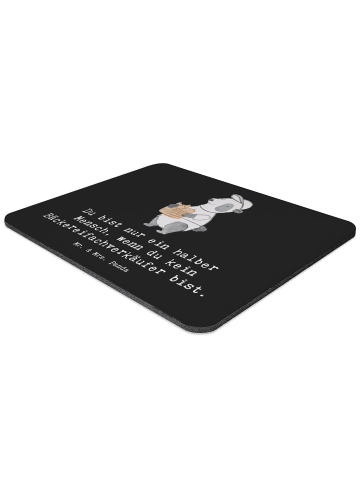 Mr. & Mrs. Panda Mauspad Bäckereifachverkäufer Herz mit Spruch in Schwarz