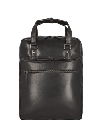 Leonhard Heyden Roma Rucksack Leder 42 cm Laptopfach in schwarz