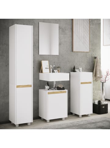 VCM  4-tlg. Badmöbel Set Komplett Badschrank Cosila  M in Weiß