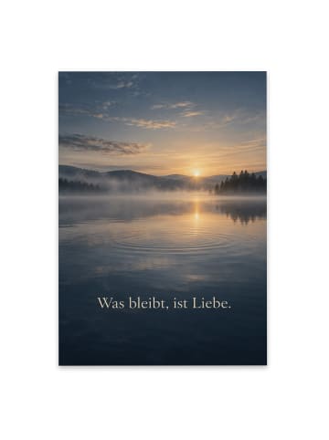 Trauerkarte See besinnlich Design mit Spruch in Weiß