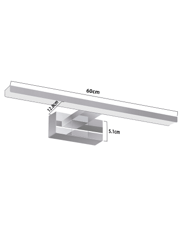 ZMH Spiegelleuchte in Chrom 12W 4000K neutralweiß IP44 L 60CM