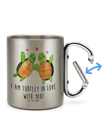 Mr. & Mrs. Panda Teetasse Schildkröten Paar mit Spruch in Silber