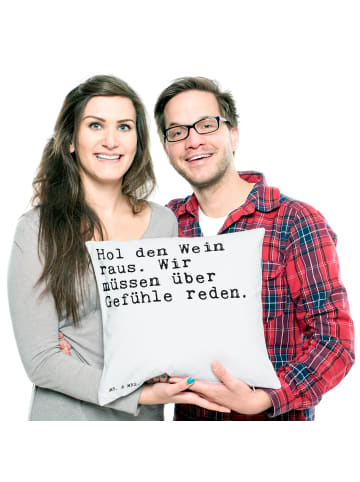 Mr. & Mrs. Panda 40x40 Kissen Hol den Wein raus.... mit Spruch in Weiß