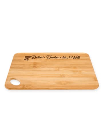 Mr. & Mrs. Panda Schneidebrett Tante mit Spruch in Braun