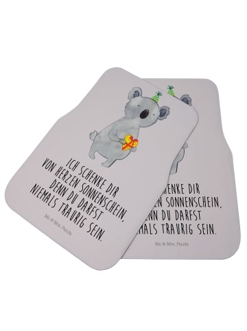 Mr. & Mrs. Panda Fahrer Autofußmatte Koala Geschenk mit Spruch in Grau Pastell