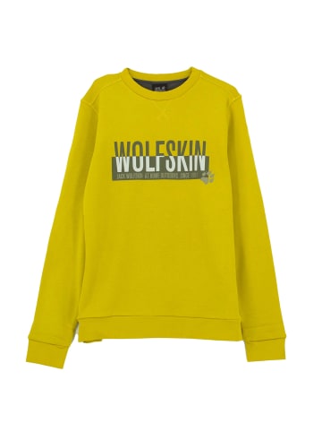 Jack Wolfskin Pullover Slogan Sweater Baumwolle in Gelb